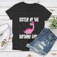 Sister Of The Birthday Girl Dinosaur Matching Family Party Women V-Neck T-Shirt