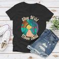 Stay Wild Moon Child Boho Peace Hippie V3 Women V-Neck T-Shirt