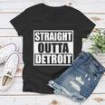 Striaght Outta Detroit Michigan Tshirt Women V-Neck T-Shirt