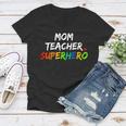 Teacher Mom Superhero Women V-Neck T-Shirt