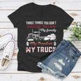 Trucker Trucker Dad Truck Driver Father Dont Mess With My Family Women V-Neck T-Shirt