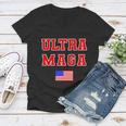 Ultra Maga Varsity Usa United States Flag Logo Tshirt Women V-Neck T-Shirt