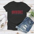 Unmasked Anti Woke Conservative Women V-Neck T-Shirt