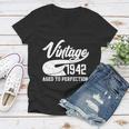 Vintage 1942 Aged To Perfection 80Th Birthday Women V-Neck T-Shirt