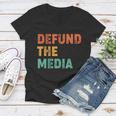 Vintage Defund The Media Tshirt Women V-Neck T-Shirt