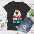 Vintage Play Free Bird Bald Eagle American Patriotic Usa Women V-Neck T-Shirt