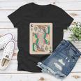 Weed King Poker Card Women V-Neck T-Shirt