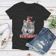 Wolf Birthday Themed Party Wolves Theme Girl Wolf Lover V2 Women V-Neck T-Shirt