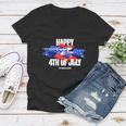 World Of Tanks Mvy For The 4Th Of July Women V-Neck T-Shirt