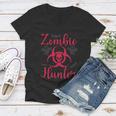 Zombie Hunter Halloween Quote V2 Women V-Neck T-Shirt