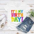 Cute Colorful Its My Birthday Women V-Neck T-Shirt