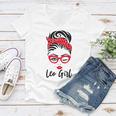 Leo Girl Messy Bun Leopard Bandana July Zodiac Sign Birthday Women V-Neck T-Shirt