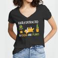 Gardening Easily Distracted By Dogs And Plants Women V-Neck T-Shirt