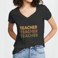Thankful Teacher Job Sweater Fall Present Women V-Neck T-Shirt