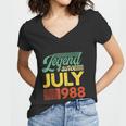 34 Years Old Legend Since July 1988 34Th Birthday Women V-Neck T-Shirt