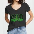 420 High Life Medical Marijuana Weed Women V-Neck T-Shirt