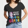 4Th Grade Unicorn Back To School First Day Of School Women V-Neck T-Shirt