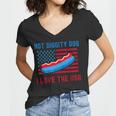 4Th Of July Hot Diggity Dog I Love The Usa Funny Hot Dog Women V-Neck T-Shirt