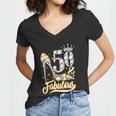 50 & Fabulous 50 Years Old 50Th Birthday Diamond Crown Shoes Tshirt Women V-Neck T-Shirt