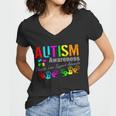 Autism Awareness Educate Love Support Advocate Women V-Neck T-Shirt