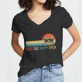 Best Cat Pappy Ever Shirt Vintage Retro Cat Dad Cat Father Women V-Neck T-Shirt