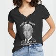 Bidenflation The Cost Of Voting Stupid Women V-Neck T-Shirt