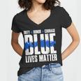 Blue Lives Matter Tshirt Women V-Neck T-Shirt