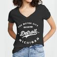 Classic Retro Vintage Detroit Michigan Motor City Tshirt Women V-Neck T-Shirt