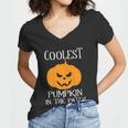 Coolest Pumpkin In The Patch Halloween Quote V2 Women V-Neck T-Shirt