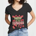 Daddy Birthday One In A Melon Watermelon Funny Birthday Girl Women V-Neck T-Shirt