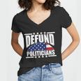 Defund Politicians American Usa Flag Women V-Neck T-Shirt