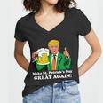 Donald Trump Make St Patricks Day Great Again Beer Drinking Women V-Neck T-Shirt