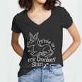 Donkey Funny Saying Cute Mule Farm Animal Gift Women V-Neck T-Shirt