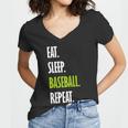 Eat Sleep Baseball Repeat V2 Women V-Neck T-Shirt