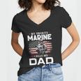 Fathers Day Flag My Favorite Marine Calls Me Dad Tshirt Women V-Neck T-Shirt