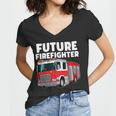 Firefighter Future Firefighter Fire Truck Theme Birthday Boy V2 Women V-Neck T-Shirt