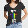 Free Bear Hugs Gay Pride Tshirt Women V-Neck T-Shirt