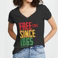Free Ish Since 1865 African American Freeish Juneteenth Tshirt Women V-Neck T-Shirt