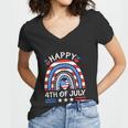 Funny 4Th Of July Cat American Flag V2 Women V-Neck T-Shirt