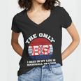 Funny Baseball Quote Baseball Fan Funny Bs Season Baseball Lover Women V-Neck T-Shirt