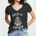 Funny Captain Wife Dibs On The Captain Flower Anchor Women V-Neck T-Shirt