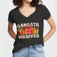 Funny Cute Christmas Gangsta Wrapper T-Shirt Graphic Design Printed Casual Daily Basic Women V-Neck T-Shirt
