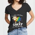 Funny Gay Pride Lgbt Gay Lesbian Im The Rainbow Sheep Gift Women V-Neck T-Shirt