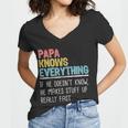 Funny Papa Knows Everything Women V-Neck T-Shirt