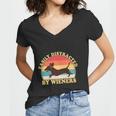 Funny Retro Easily Distracted By Wieners Dachshund Fan Women V-Neck T-Shirt