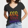 God Bless America 4Th July Patriotic Independence Day Great Gift Women V-Neck T-Shirt