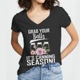 Grab Your Balls Its Canning Season Women V-Neck T-Shirt