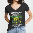 Grew Up Playing With Tractors Lucky Ones Still Do Tshirt Women V-Neck T-Shirt