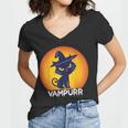 Halloween 2021 Cat Vampurr Vampire Funny Costume Women V-Neck T-Shirt