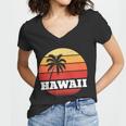 Hawaii Retro Sun V2 Women V-Neck T-Shirt